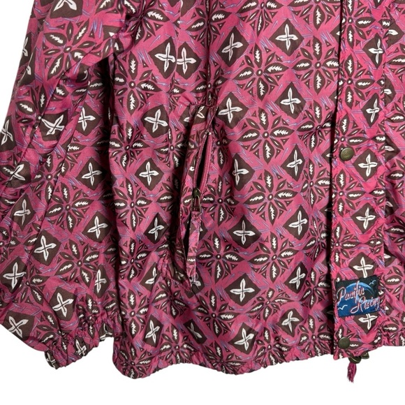 Vintage 80s Pink Geometric Windbreaker Jacket Size Large XL Westen Boho Retro - Picture 3 of 9